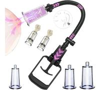 Pompe à tétons, pompe clitoridienne, pompe vaginale - Jouets érotiques pour couples de femmes Pompe à vide clitoridienne avec 3 ventouses puissantes + 2 pompes à tétons de 1,8 cm