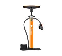 Pompe à vélo avec manomètre, gonfleur portable multifonction 160 psi, jauge haute pression, buse 3 en 1 pour vélos et voitures, corps en acier inoxydable, poignée confortable