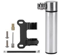 Pompe à vélo compacte avec construction en alliage d'aluminium, haute pression 120 PSI et tuyau amovible pour un gonflage efficace des vélos et articles de sport (ArgentB)