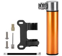 Pompe à vélo compacte avec construction en alliage d'aluminium, haute pression 120 PSI et tuyau amovible pour un gonflage efficace des vélos et articles de sport (doré)