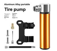 Pompe À Vélo De Montagne, Mini Pompe En Aluminium, Portable, Pour Vélo De Route, Presta Et Schrader, Universelle, Pour Basket-Ball (Dorée Avec Support)