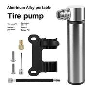 Pompe À Vélo De Montagne, Mini Pompe En Aluminium, Portable, Pour Vélo De Route, Presta Et Schrader, Universelle, Pour Basket-Ball (Titane Avec Support)