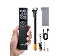 Pompe à vélo électrique AstroAI, Mini-Pompe à vélo Portable sans Fil 150 PSI, Compatible avec Toutes Les valves, Moteur Haute Tension spécialement conçu pour Les vélos, Gris