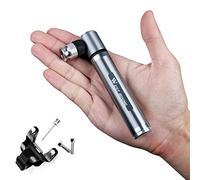 Pompe à vélo ICOCOPRO Mini, adaptable à Presta & Schrader, 160 PSI, avec kit de montage, compacte et légère, pour vélos de route, VTT et BMX, 3,1 onces
