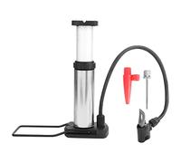 Pompe à vélo Pompe à vélo Pompe de Moto Mini gonfleur Portable en Alliage d'aluminium activé par Le Pied pour vélo de Route VTT Vélo électrique Moto Ballons de Sport Noir Rouge (Argent)