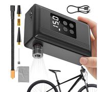 Pompe à vélo portable - Arrêt automatique avec manomètre LED - Gonfleur de pneu électrique rechargeable pour vélo de route, montagne, ballon, piscine, jeu