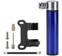 Pompe à vélo portable en alliage d'aluminium 120 PSI haute pression avec tuyau amovible, gonfleur de pneu de vélo compact pour Presta et pour valves pour vélo de route et de montagne (bleu)