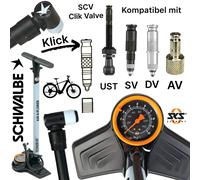 Pompe À Vélo Schwalbe SKS Air-X-Plorer Clik Valve Klick Ventil SCV SV DV