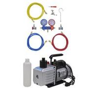 Pompe à vide 100 L min avec manomètre à 2 voies en kit d outils G
