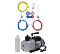 vidaXL Pompe à vide 50 L/min avec manomètre à 2 voies en kit d'outils