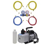 Pompe à Vide 100L/min et Manomètre à 4 Voies en Kit d'Outils Electrique vidaXL