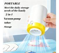 Pompe à vide 2-en-1, double fonction d'aspiration et de gonflage, convient pour l'emballage sous vide, le rangement des vêtements, les bouées de natation, les tapis de couchage gonflables d'extérieur 