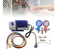 Pompe à vide 3 CFM 1/4 HP pour climatisation avec distributeur, jauge de capacité d'huile de 250 ml, pour vidange et climatiseurs de voiture R134a R410a