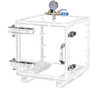 Pompe à Vide à Membrane, Chambre de dégazage sous Vide, kit de boîte de dégazage Transparente, avec manomètre et vanne à Deux Voies, pour Une Utilisation en Laboratoire et en Usine (30 * 30