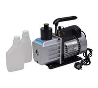 Pompe à vide avec distributeur 2 voies Manomètre Kit pour climatiseurs Boîtier en aluminium 250 ml Volume d'huile 220 V 50 Hz 2,5 CFM avec tuyau 152 cm et adaptateurs pour réfrigérant R134a R22 R12