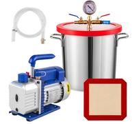 Pompe à vide Climatisation - VEVOR - 4CFM 1-3 HP avec Chambre sous Vide - 3 Gallons -12L