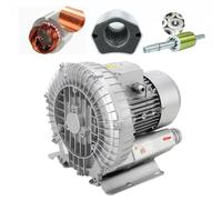Pompe À Vide Industrielle À Soufflage Régénératif Soufflante Anneau Vortex Monophasée Faible Bruit Ventilateur Vortex Haute Pression, Ventilateur Radial pour Le Dépoussiérage Monophasé