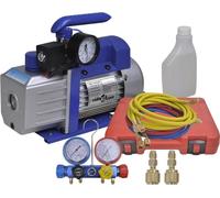 Pompe à vide mono-étagée avec kit de manomètre à collecteur 4 voies