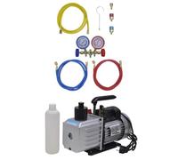 Pompe à vide - vidaXL - 1/2 CH - Aluminium - Ensemble manomètres 2 voies - 220V 50Hz