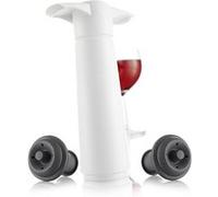 Pompe à vin blanche et 2 bouchons - Vacuvin - Blanc - Plastique blanc/noir G