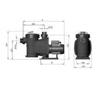 Pompes ASTRAL GLASS PLUS de 0,5 CV triphasée + raccords