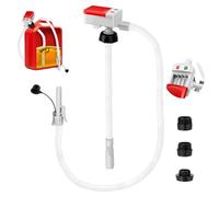 Pompe Carburant Électrique avec Stop Automatique - 2,4 GPM, 52" Pompe de Transfert Flexible Hose, Pompe de Transfert de Liquide avec Adaptateur 3 Tailles pour Huile,Essence, Diesel