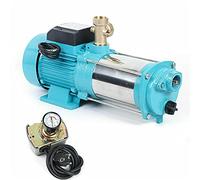 Pompe centrifuge Futchoy 1300 W 9,8 bar avec bouton pression de 6000 l/h 220 V avec manomètre en acier inoxydable