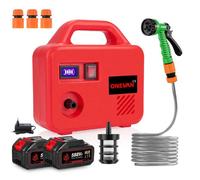 Pompe d'arrosage - ONEVAN - 2x3Ah Batteries - 120W - Portable étanche - Hauteur 50-100 m
