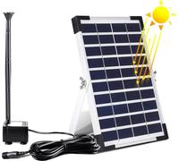 Pompe de bassin solaire, puissance 12W, débit 500L/h, hauteur de pulvérisation 60 cm