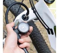 Pompe de choc de précision pour vélo 300 PSI en alliage d'aluminium pour fourche VTT Amortisseur arrière et pneu de vélo avec bouton de purge et jauge (A)