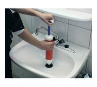 Pompe de débouchage d'évier, blanc/rouge