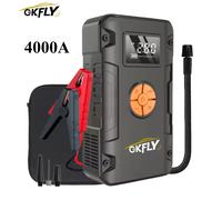 Pompe de démarrage de saut de voiture 4 en 1, compresseur d'air 4000A, dispositif de démarrage, Booster 59.2wh, batterie externe 12V, gonfleur de pneus numérique 150PSI 4000A GG-JS-963