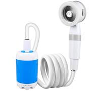 Pompe de douche de camping électrique portable rechargeable, étanche avec 2 modes pulvérisation et batterie 6000 mAh, pour douche extérieure, randonnée, voyage, camping-car et plage, pompe do