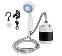 Pompe de douche de camping portable rechargeable par USB, outil de bain électrique avec ventouse pour randonnée, plage, lavage d'animaux domestiques, unité noire