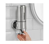 Pompe de Douche Murale sans perceuse Distributeur de Savon Boîte de shampoing Lotion Gel Douche Conteneur Distributeur pour Toilettes Salle de Bains Hôtel Satin Sliver