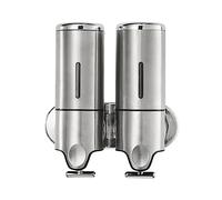 Pompe de Douche Murale sans perceuse Distributeur de Savon Boîte de shampoing Lotion Gel Douche Conteneur Distributeur pour Toilettes Salle de Bains Hôtel Satin Sliver