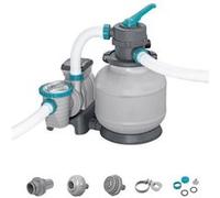 Pompe de filtration à sable Bestway Flowclear 8 327 L/h, minuteur 6 positions Gris avec vanne et poignée vert-bleu (bleu-vert/turquoise) G