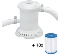 Pompe de filtration pour piscine 1249 l/h Pompe de piscine Pompe système de filtration + 10 filtres