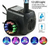 Pompe de fontaine 15 W 800 l/h avec 12 LED pour jardin et bassin - Modele