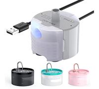 Pompe de Fontaine a Eau Chat, GIOTOHUN Pompe de Distributeur Eau Chat, Ultra-Silencieux (≤30dB), Lumière LED Intégrée, Étanchéité IP68, Faible Consommation D'énergie（1.5W）, Convient pour H1