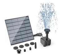 Pompe de Fontaine Solaire AISITIN, avec 6 Buses et Tuyau d'eau de 4 Pieds, Pompe à énergie Solaire for Bain d'oiseaux, étang, Jardin et Autres endroits(A-1.5W)