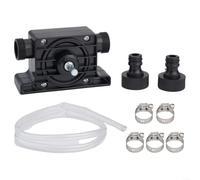 Pompe de forage portable 900L/h 45m Tête pour moteur 3400 RPM Raccordement 3/4" Tuyau en plastique et colliers de serrage pour eau, huile, carburant, aquarium et atelier Noir