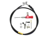 Pompe de frein arrière moto Piston de 12,7 mm pour moto, maître-cylindre d'embrayage hydraulique, tige de pompe de frein M10 x 1,25 mm, aluminium CNC, adapté au motocross(Red Set)