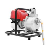 Pompe de jardin à essence, 4 temps, 38 cc, 135 l/min, ≤ 8 s, auto-amorçante, hauteur de refoulement de 30 m, avec filet filtrant, argent