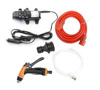 Pompe de Lave-Auto, Kit de Pompe de Lavage de Voiture à Haute Pression Pompe à eau portable Nettoyeur d'arrosage le gazon Pulvérisateur Nettoyage Rondelle de l'automobile voiture 130PSI 12V 80W+pompe