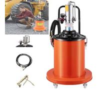 Pompe de lubrification pneumatique de 5 gallons, conception de pression de suralimentation 50:1, structure de roue mobile, complète avec tuyau haute pression et outil d'injection, 20L, 35L, 40L(20L)