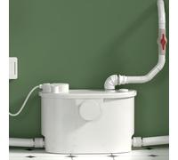 Pompe de macérateur Ineflo, pompe de broyeur de toilettes avec 4 entrées pour l'évacuation des eaux usées grises des toilettes de sous-sol/cuisine/lavabo/douche, double déodorisation, moteur en cuivre