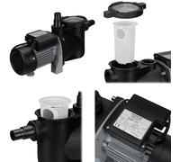 Pompe de piscine COIL, pompe de filtration, auto-amorçante, pompe de circulation, capacité 8000 l/h, max. hauteur d'alimentation 8,5 m, préfiltre : 300 W, moteur silencieux : 73 dB, IPX5, 230 V/50 Hz