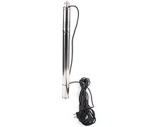 Pompe de puits immergée en acier inoxydable 2" 370 W Débit 1000 l/h Hauteur de refoulement max. 55 m pour arrosage agricole aménagement paysager avec câble de 15 m