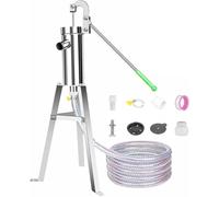 Pompe De Puits Manuelle en Acier Inoxydable, Pompe Manuelle pour Puits Profonds, Pompe pour Eaux Souterraines, Pompe à Eau pour Irrigation, Portée D'a(Size:Well Pump+5m/16ft Pipe+58cm/22.8'' Stand)